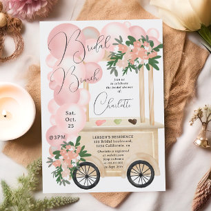 Invitation Chatte à crème glacée ballons roses douche nuptial