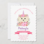 Invitation Chatte Féerique Licorne Féline Magikanniversaire d (Devant)