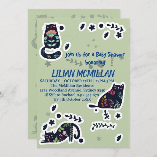 INVITATION CHATTE-MOI SI VOUS CHATTEZ L'INVITATION AMUSANTE (Devant / Derrière)