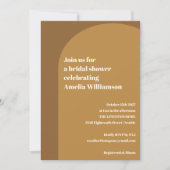 Invitation Chaud automne Brown couleur bloc Fête des mariées (Devant)