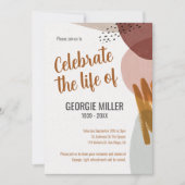 Invitation Chaud Boho Abstrait Célébration de la vie Memorial (Devant)