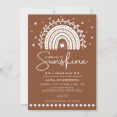 Invitation Chaud Boho Terracotta Sunshine Rainbow Baby shower (Devant)