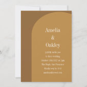 Invitation Chaud Chaud Chaud Arc Brown Élégant Mariage modern (Devant)