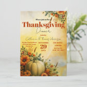 Invitation Chaud Chaud Chaud Feuillage Citrouille Fleurs Than (Debout devant)