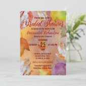 Invitation Chaud Chaud Chaud Vibrant Feuille Fête des mariées (Debout devant)