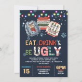 Invitation Chaud de Noël moche manger Boire être moche (Devant)
