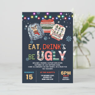 Invitation Chaud de Noël moche manger Boire être moche
