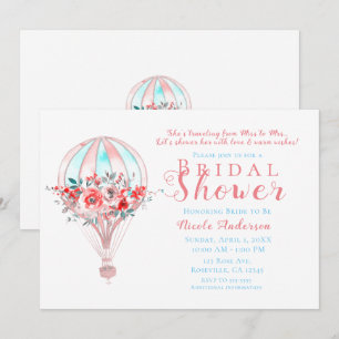 Invitation Chaud Floral Voyage Printanier de Mariée Douche