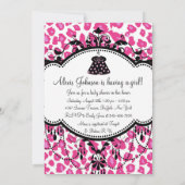 Invitation Chaud Léopard Africain Américain Baby Girl Douche (Dos)