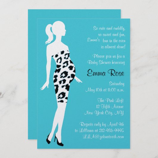 Invitation Chaud maman !Invitation Baby shower (Devant / Derrière)