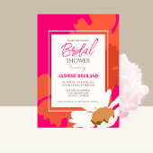 Invitation Chaud rose et orange marmite Abstraite florale
