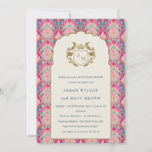 Invitation Chaud Rose Gold Classy Floral Laurel Couples Douch (Devant)
