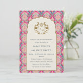 Invitation Chaud Rose Gold Classy Floral Laurel Couples Douch (Debout devant)