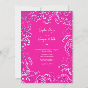 Invitation Chaud rose Gypsophila Mix et Mariage de correspond