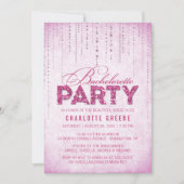 Invitation Chaud rose Parties scintillant Look Bachelorette P (Devant)