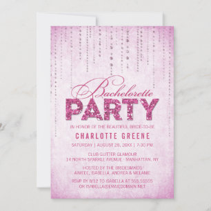 Invitation Chaud rose Parties scintillant Look Bachelorette P
