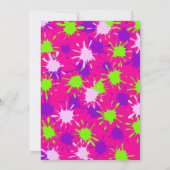 Invitation Chaud rose pourpre citron vert Paint Splaych (Dos)