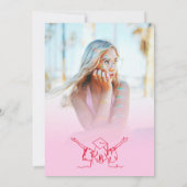 Invitation Chaud rose rouge à main dessinée Casquette Scrible (Dos)