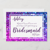 Invitation Chaud Rose / Violet Glam Vous Serez Ma Serveuse D' (Devant)