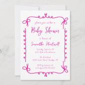 Invitation Chaud rose Whimsical Baby shower de fille manuscri (Devant)