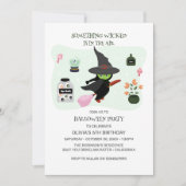 Invitation Chaud vert sorcier Halloween anniversaire (Devant)