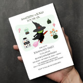 Invitation Chaud vert sorcier Halloween anniversaire