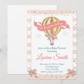 Invitation chaude de baby shower de ballon à air (Devant / Derrière)