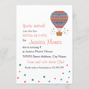 Invitation chaude de partie d'anniversaire de