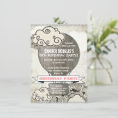 Invitation chaude de partie d'anniversaire de (Debout devant)