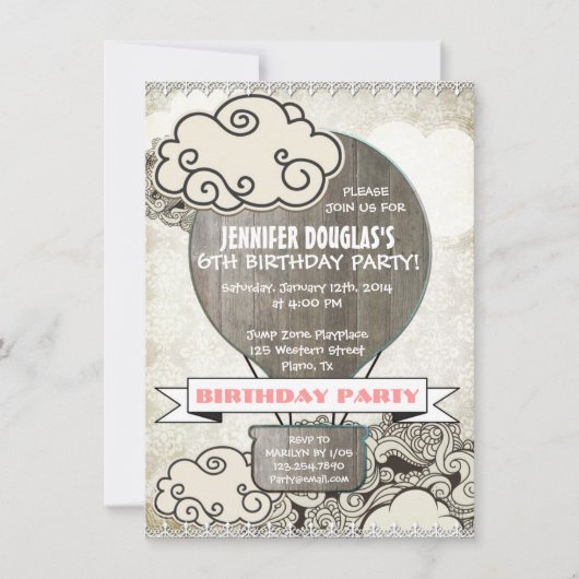 Invitation chaude de partie d'anniversaire de (Devant)