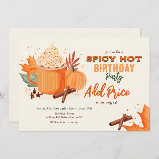 Invitation chaude et épicée (Devant / Derrière)