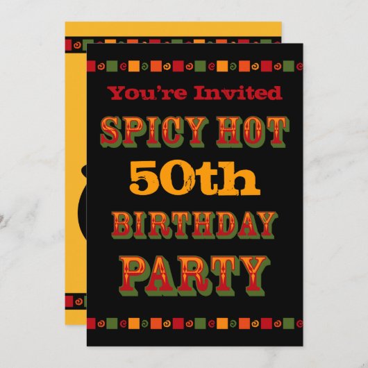 Invitation chaude et épicée d'anniversaire (Devant / Derrière)