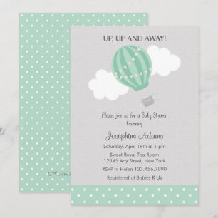 Invitation chaude verte en bon état de baby shower