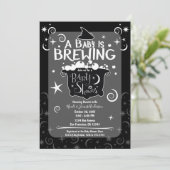 Invitation Chaudière à bière ensorcelante Baby Shower Hallowe (Debout devant)