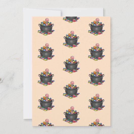 Invitation Chaudière de bonbons Trick or Treat (Dos)