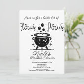 Invitation Chaudière de sorcière noir et blanc Shower de mari (Debout devant)