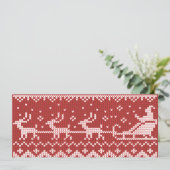 Invitation Chaudron moche Le Père Noël traîne et rennes (Debout devant)