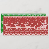 Invitation Chaudron moche Le Père Noël traîne et rennes (Devant / Derrière)