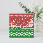 Invitation Chaudron moche Le Père Noël traîne et rennes (Debout devant)