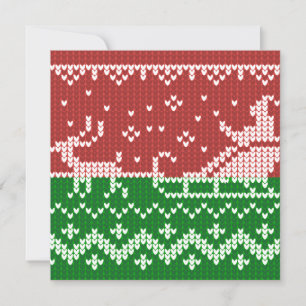 Invitation Chaudron moche Le Père Noël traîne et rennes