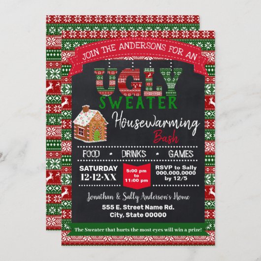 Invitation Chaudron moche Noël Ménage Bash (Devant / Derrière)