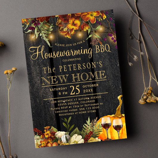 Invitation Chauffage automnale rustique