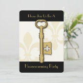 Invitation Chauffage de Chambre de Gold Fleur de Lis Key (Debout devant)