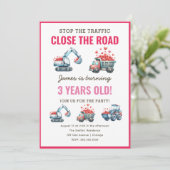 Invitation Chauffage de construction Camion Coeur Anniversair (Debout devant)