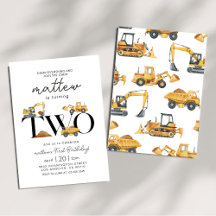 Chauffage de construction Truck Party Garçon Anniv