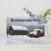 Invitation Chauffage de la vieille cabane et du camion (Debout devant)