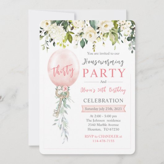 Invitation Chauffage et anniversaire personnalisés (Devant)