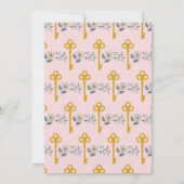 Invitation Chauffage ménager Nouvelle maison Florales clés ro (Dos)