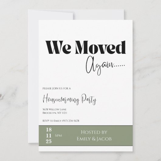Invitation Chauffage • Nous avons déménagé Fête de (Devant)