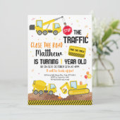 Invitation Chauffeur de camion de construction premier annive (Debout devant)